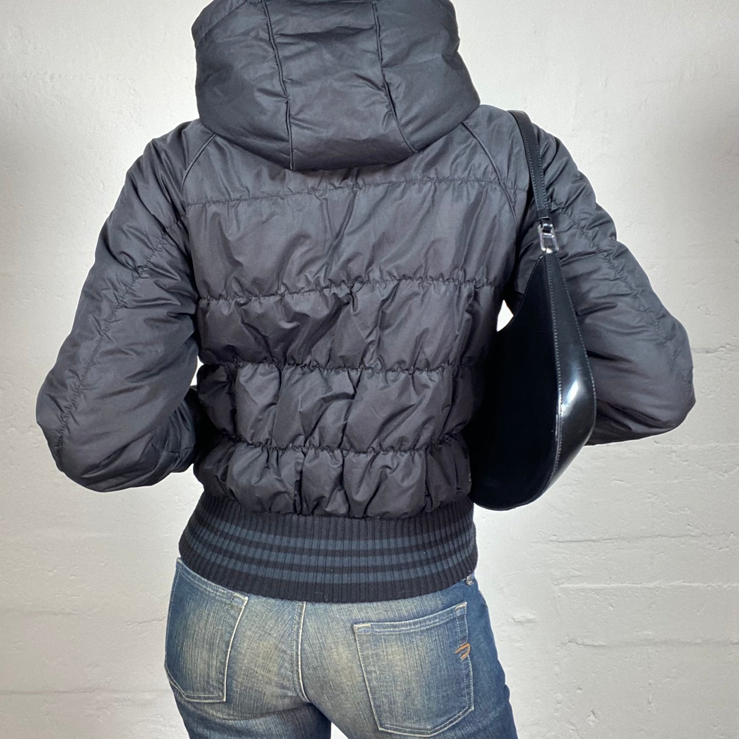 Vintage 2000's Archive Adidas Downtown Girl Puffer Black Jacket (S)