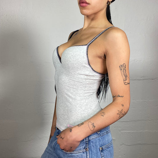 Vintage 2000's Fila Casual Grey Slim Fit Underwear Style Cami Bustier Top (S)
