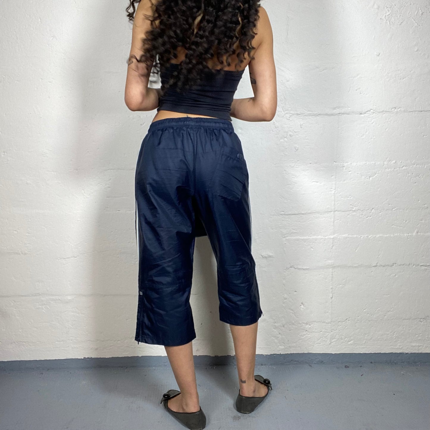 Vintage 2000's Archive Adidas Navy Blue Sporty Capri Pants (S)