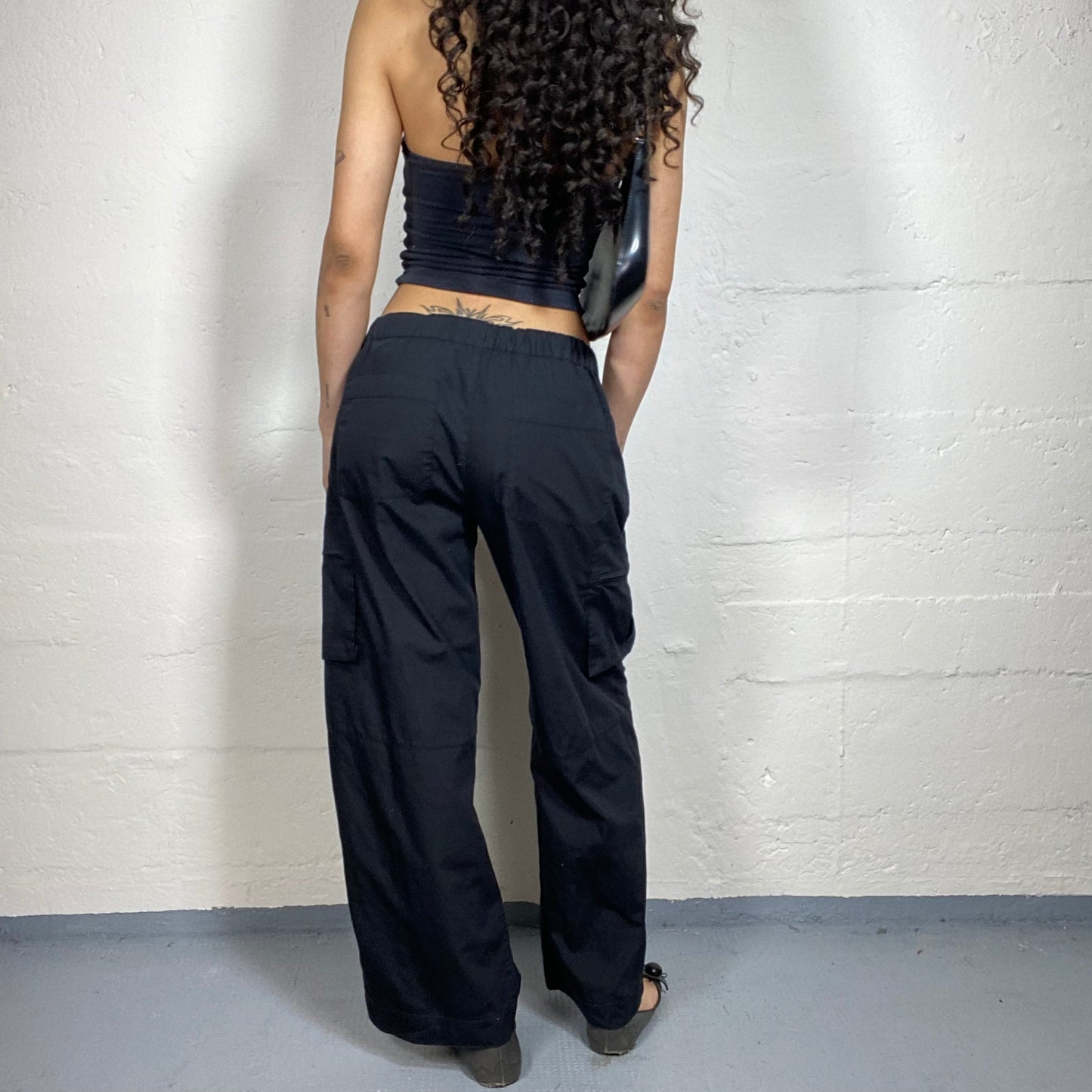 Vintage 2000's Street Dance Black Nylon Straight Cut Pants (XL)