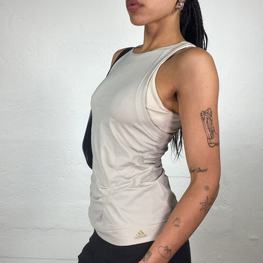 Vintage 2000’s Archive Adidas Sporty Cold Beige/Grey Tank Top (M)