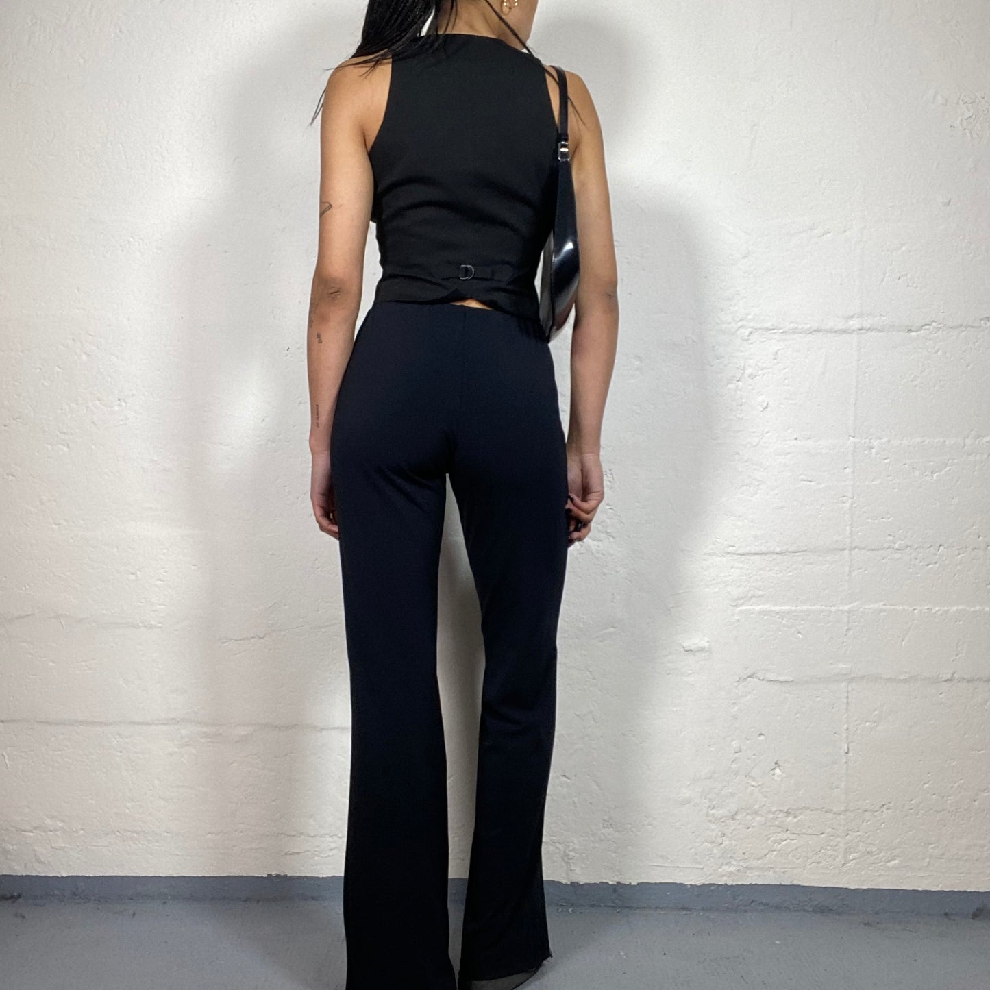 Vintage 2000's Office Girl Classy Black Mid Rise Bootcut Pants (S)