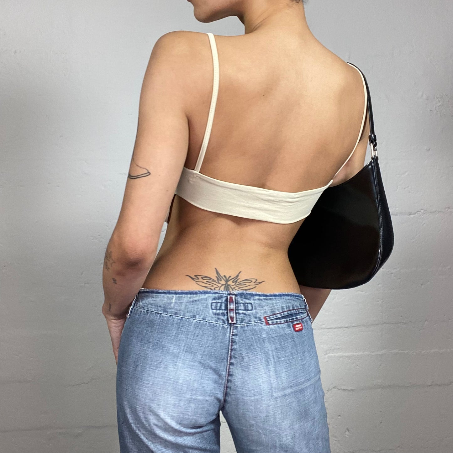 Vintage 2000's Hip-Hop Beige Mini Asymmetric Cami Top (S)