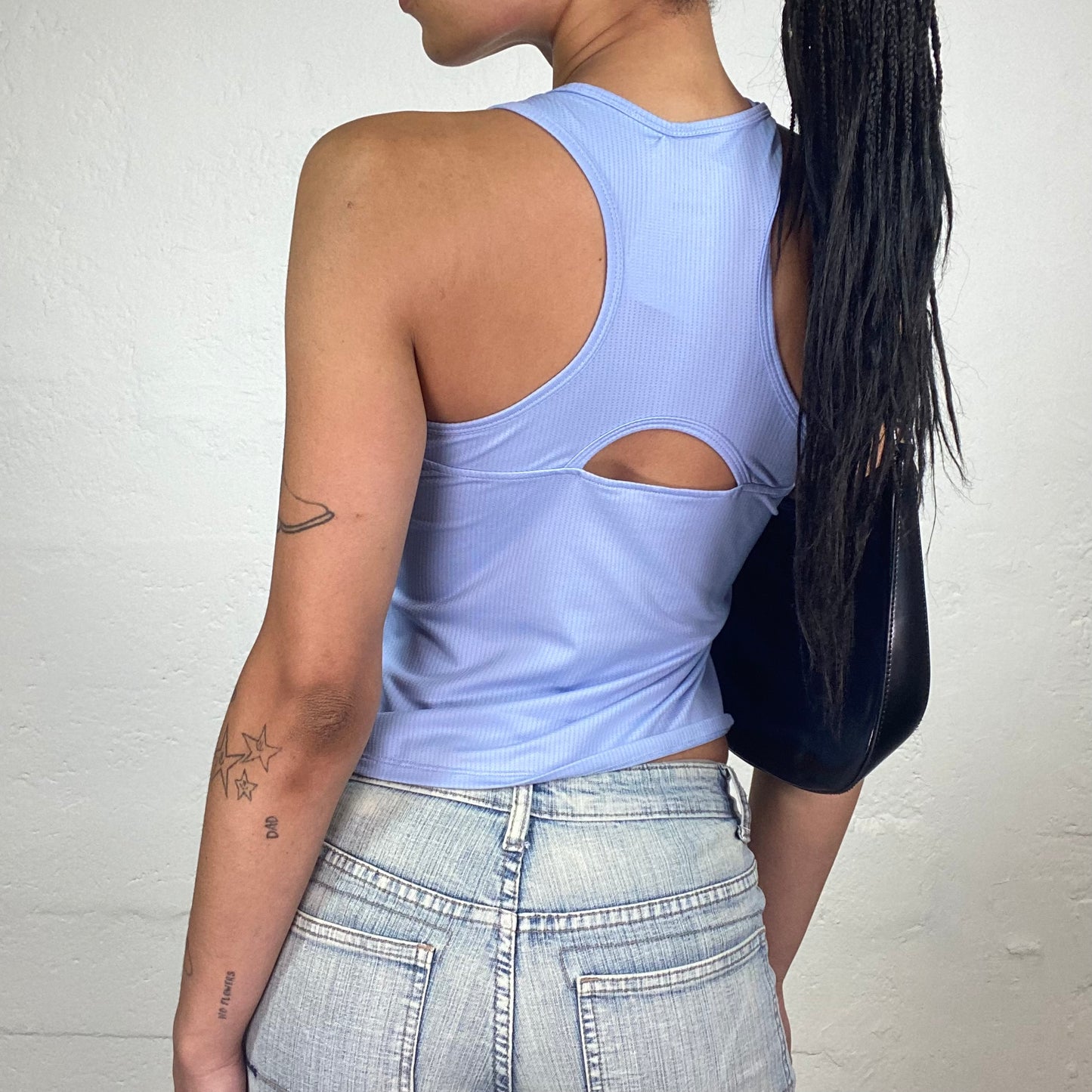 Vintage 2000’s Archive Nike Sporty Lavender Tank Top and Black Logo Print Detail (S)