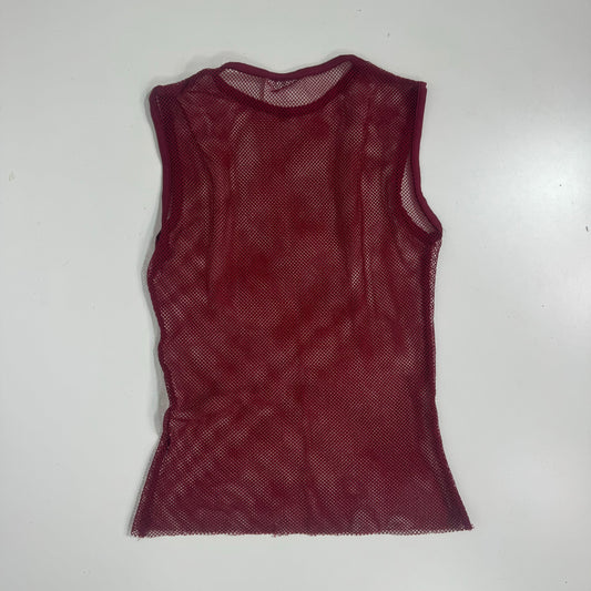 Vintage 2000's Rave Cherry Red Fishnet Tanktop (S)