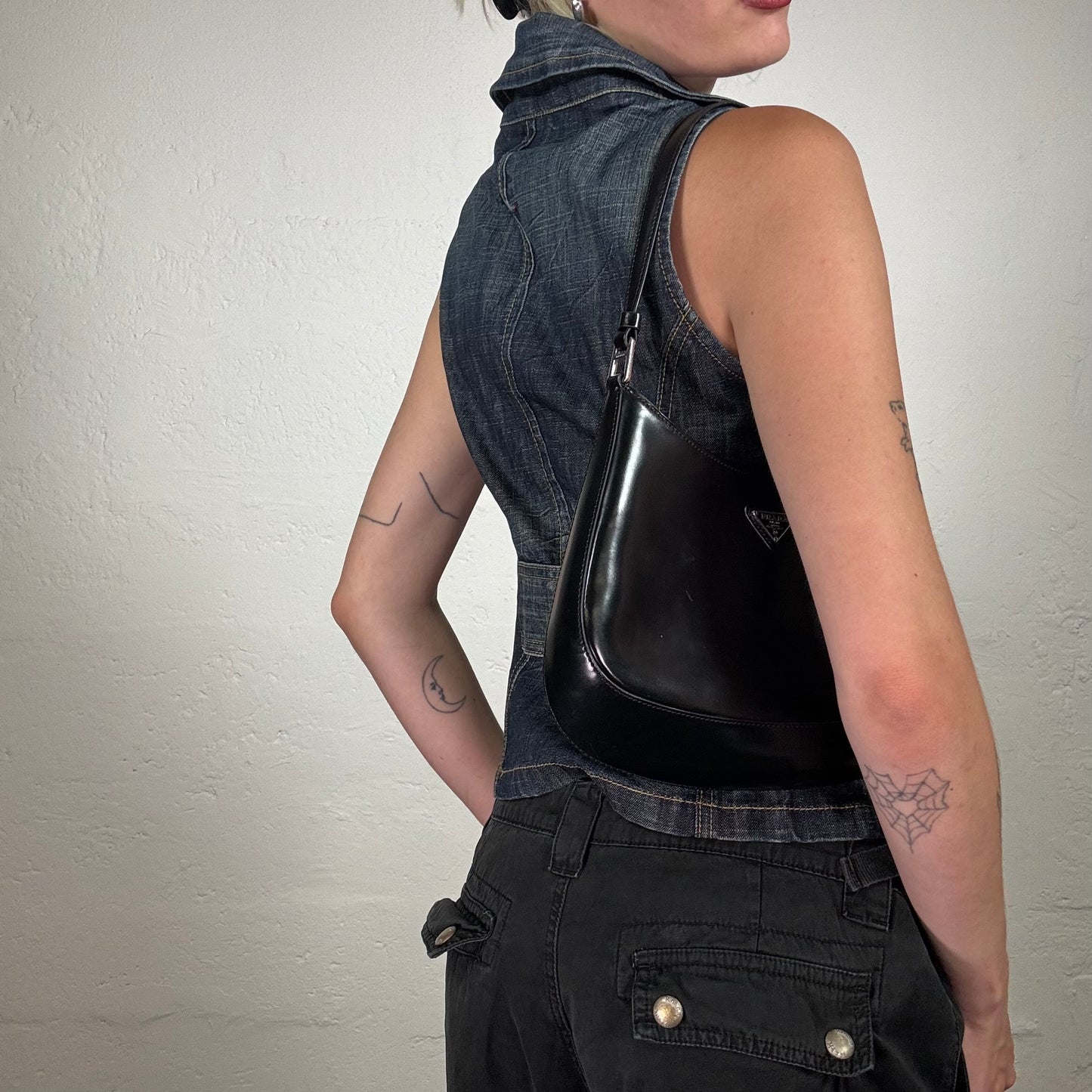 Vintage 2000's Cowgirl Denim Vest with Contras Stitching (M)