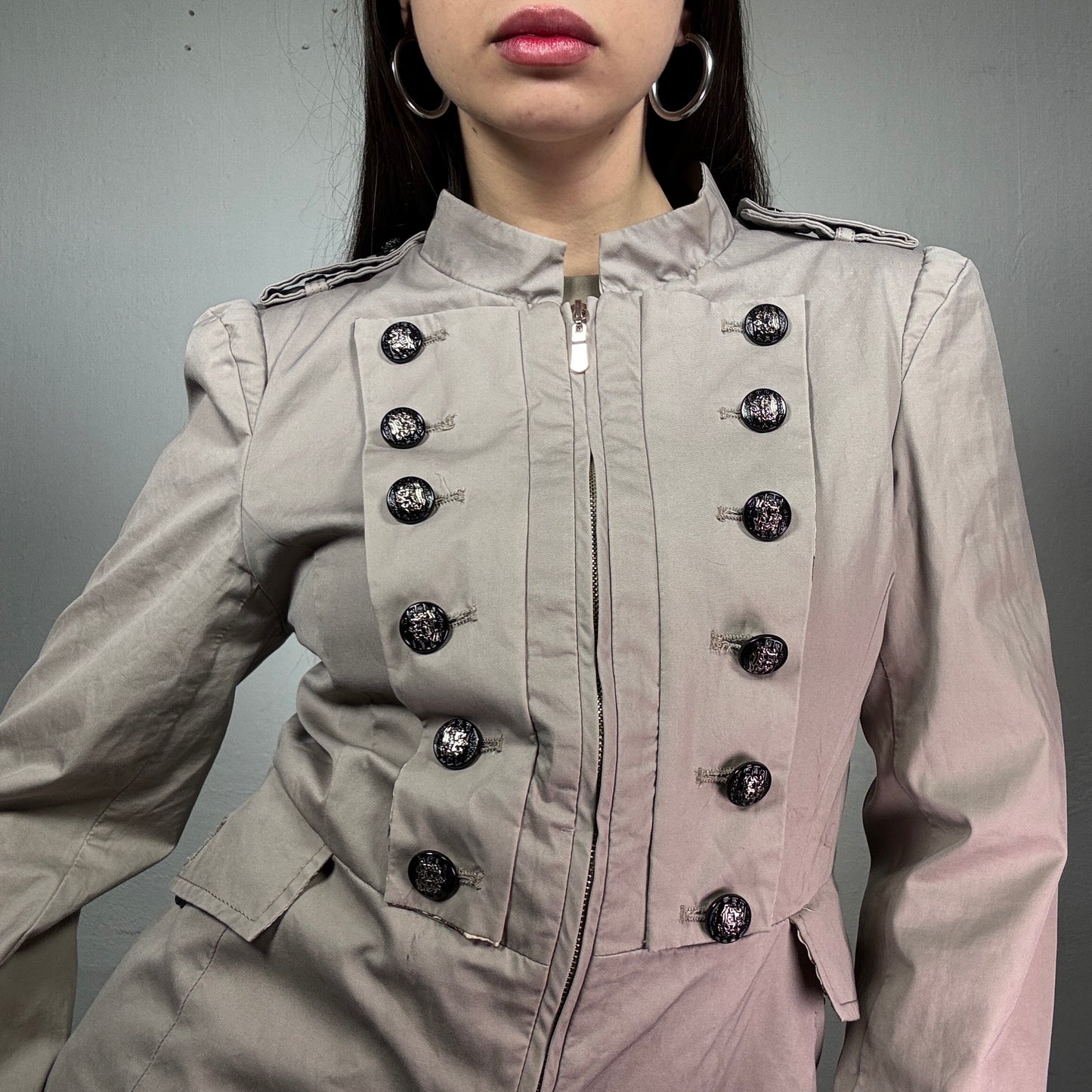 Vintage 2000’s Beige Archive Military Style Hussar Jacket (S)