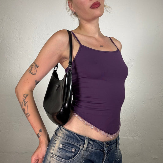 Vintage 2000's Summer Purple Classic Cami Top with Beaded Detail (S)