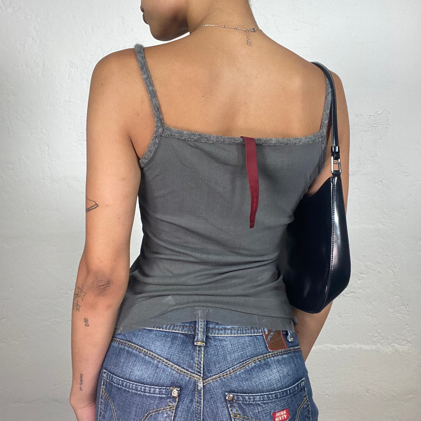 Vintage 2000's Skater Girl Khaki Green Classy Cami Top (S)