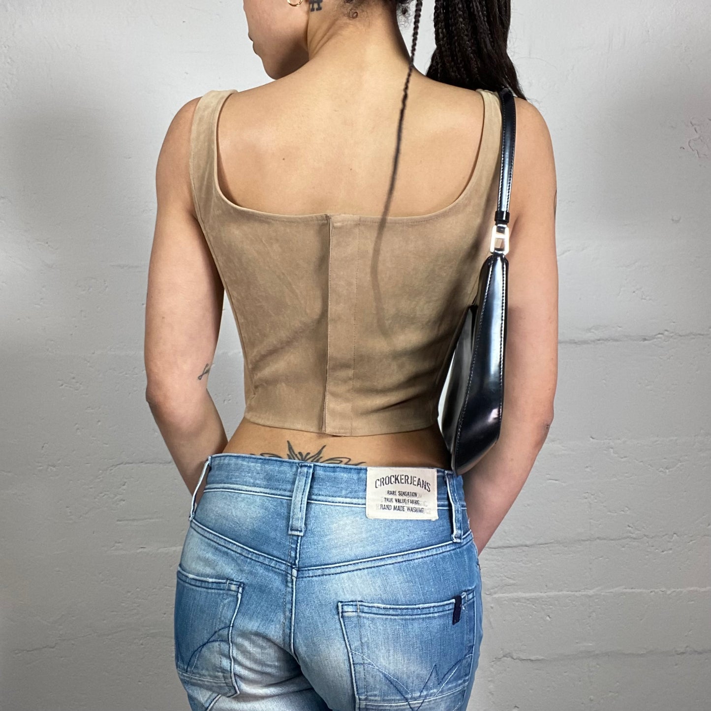 Vintage 2000’s Spring Classy Plain Beige Corset Top (S)