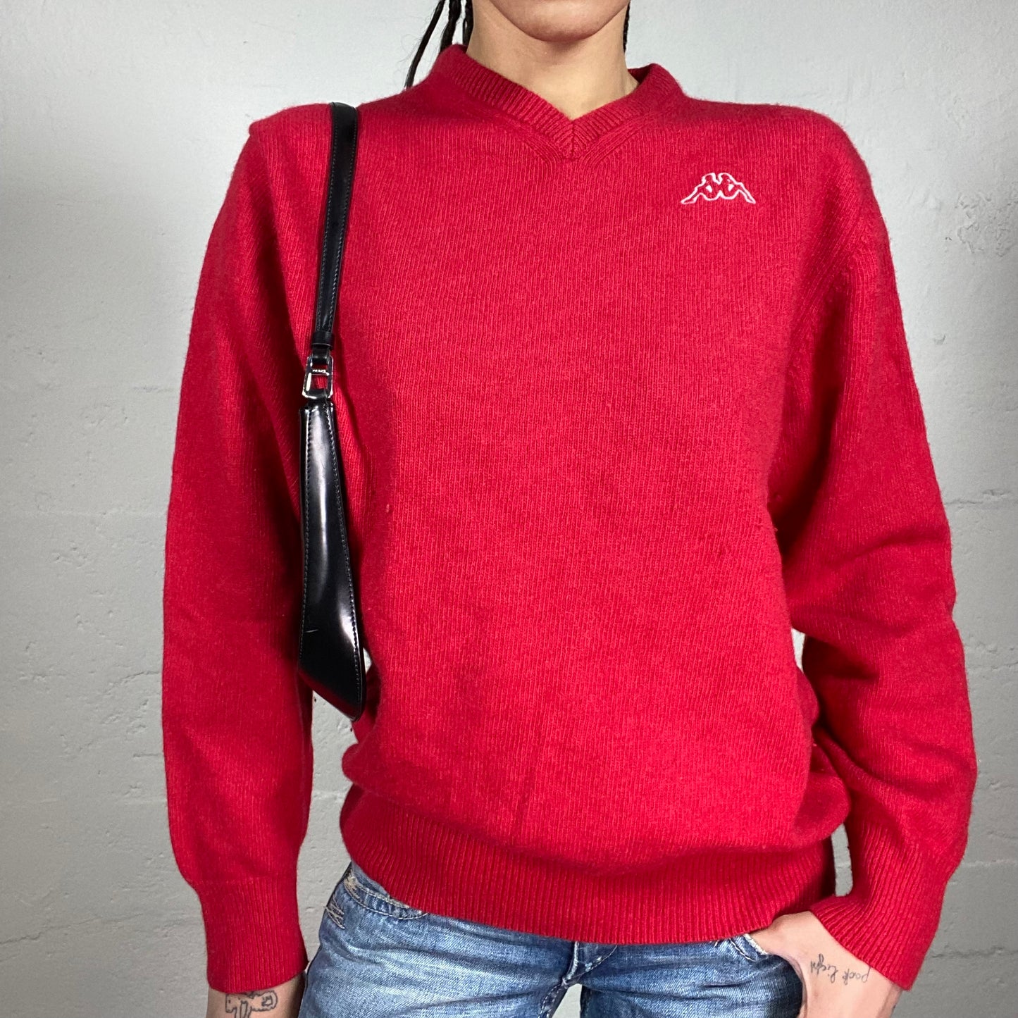 Vintage 2000’s Archive Kappa Casual Red Knitted Sweater (L)