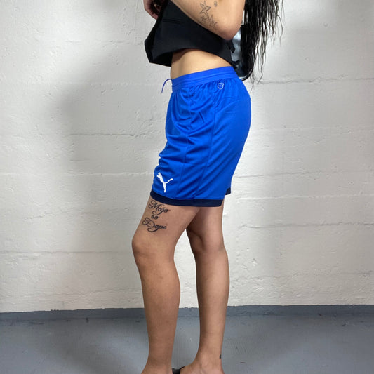 Vintage 2000’s Archive Puma Electric Blue Sporty Shorts with Italia Logo (M)