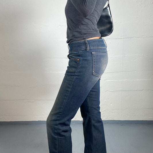 Vintage 2000's Diesel Streetstyle Low Waisted Dirty Effect Wash Bootcut Jeans (S)