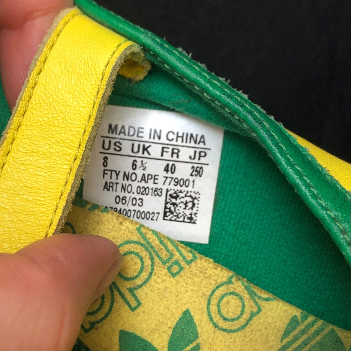 Vintage 90's Adidas Yellow and Green Sporty Ballet Flats (41)