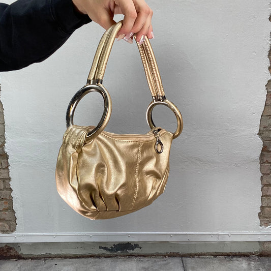 Vintage 2000's Summer Gold Shoulder Bag with Ring Detail in the Straps