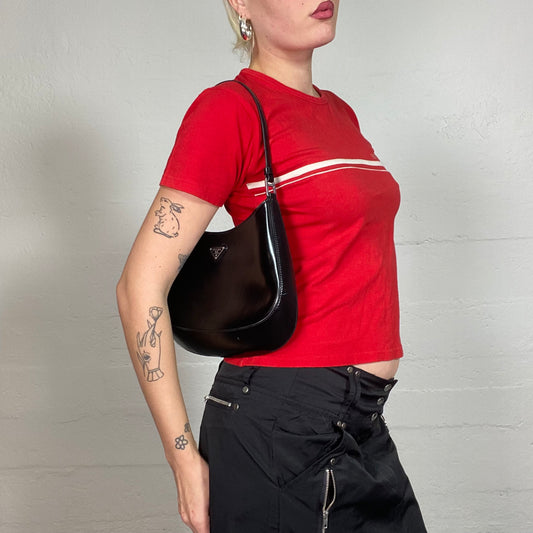 Vintage 2000's Downtown Girl Red Ferrari Top with Central White Trim Detail (S)
