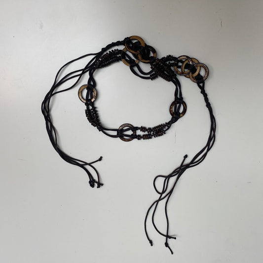 Vintage 2000's Boho Brown Belt with Ring Details