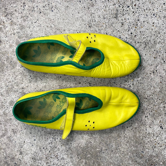 Vintage 90's Adidas Yellow and Green Sporty Ballet Flats (41)