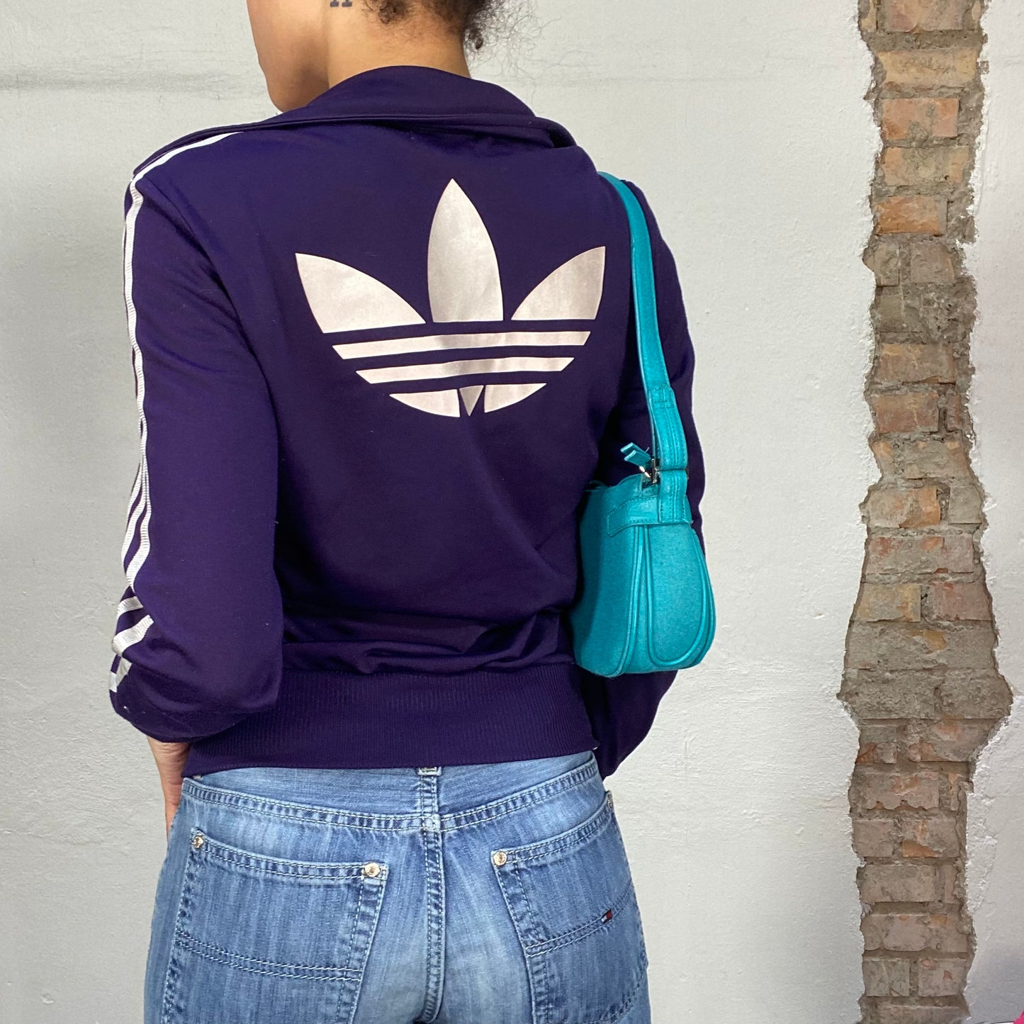 Vintage 2000's Adidas Purple Zip Up Sweater (S/M)