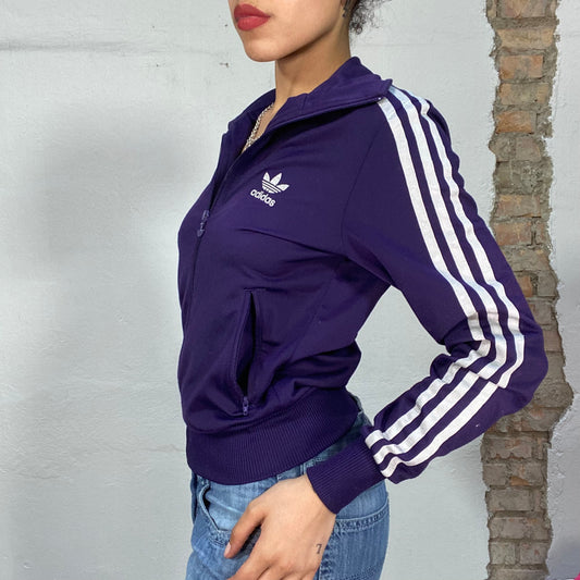 Vintage 2000's Adidas Purple Zip Up Sweater (S/M)