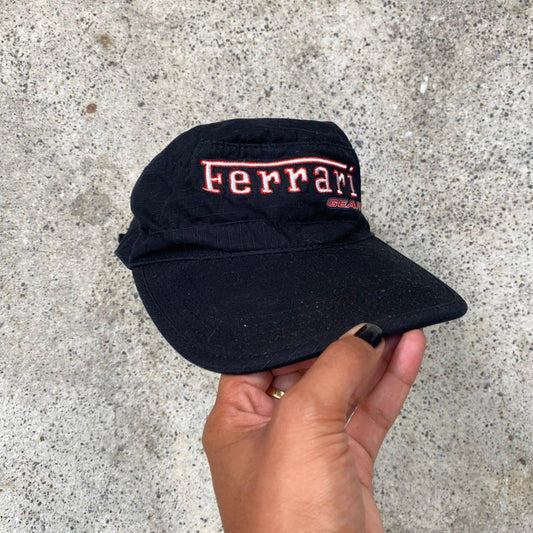 Vintage 2000's Ferrari Wag Style Black Cap with Red Logo Print