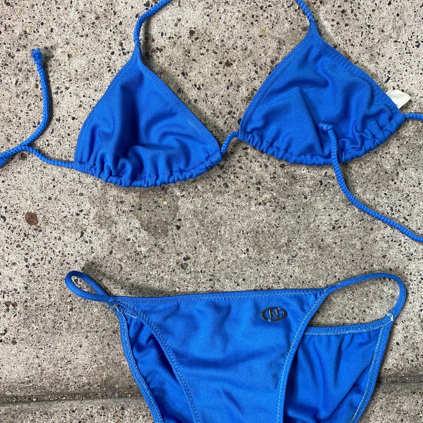 Vintage 2000's Electric Blue Triangle Bikini (XXS)