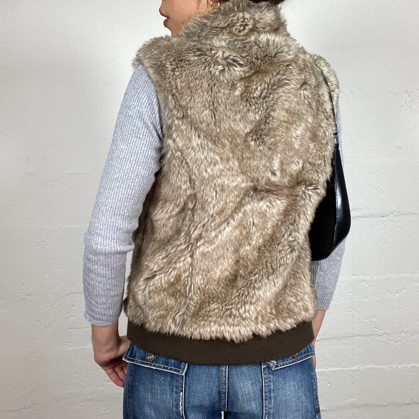 Vintage 2000's Bratz Faux Fur Brown Vest (S)