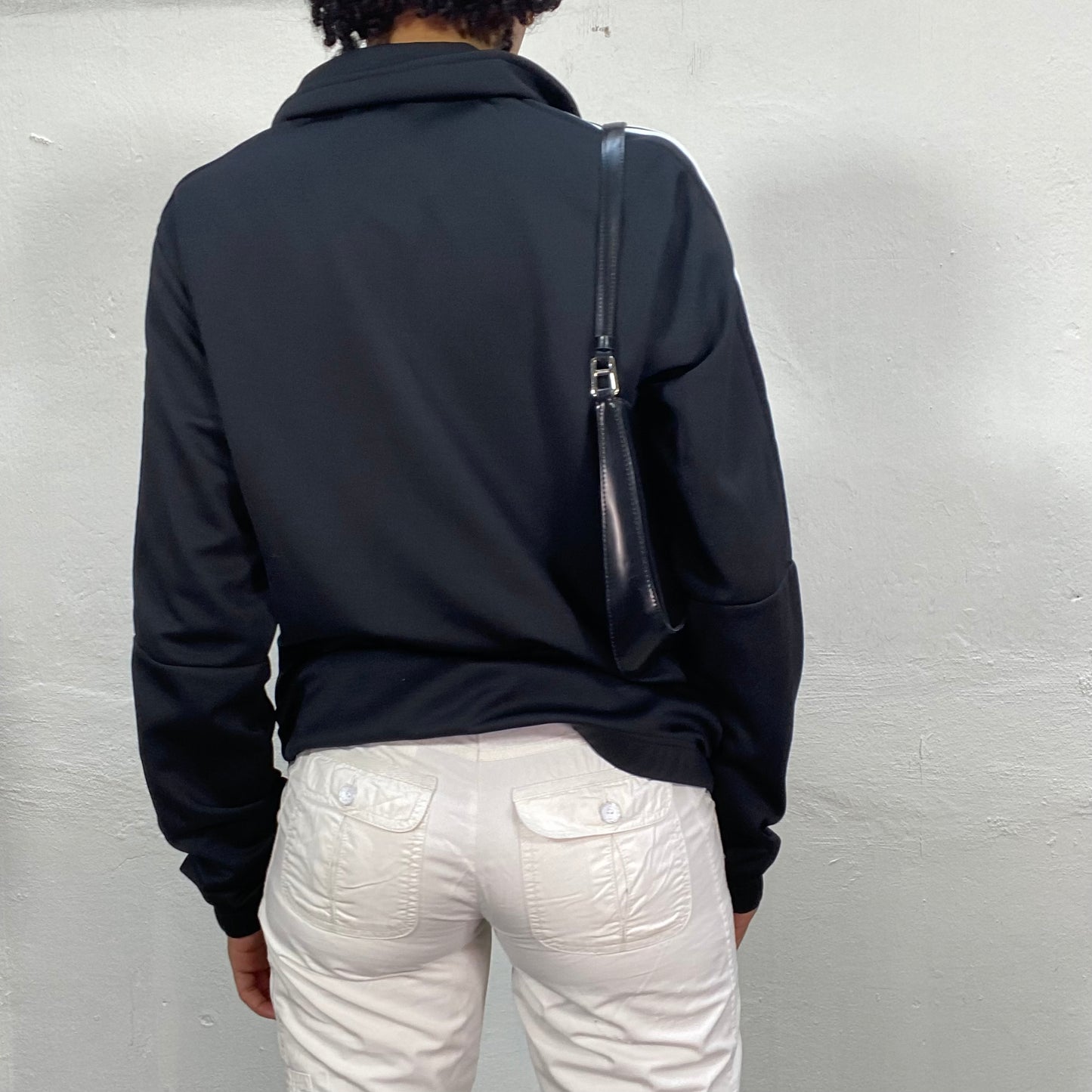 Vintage 2000's Adidas Classic Black Zip Up Sweater (M)