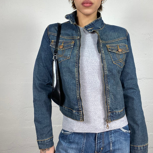 Vintage 90's Downtown Girl Short Denim Jacket (S)