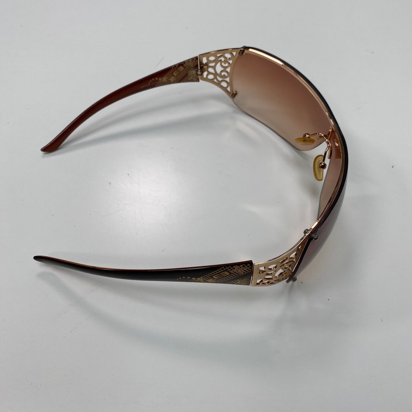 Vintage 2000's Big Brown Sunglasses with Funky Temples