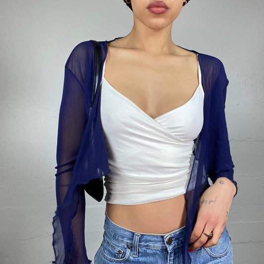 Vintage 2000's Mermaid Navy Blue Mesh Bolero (S)