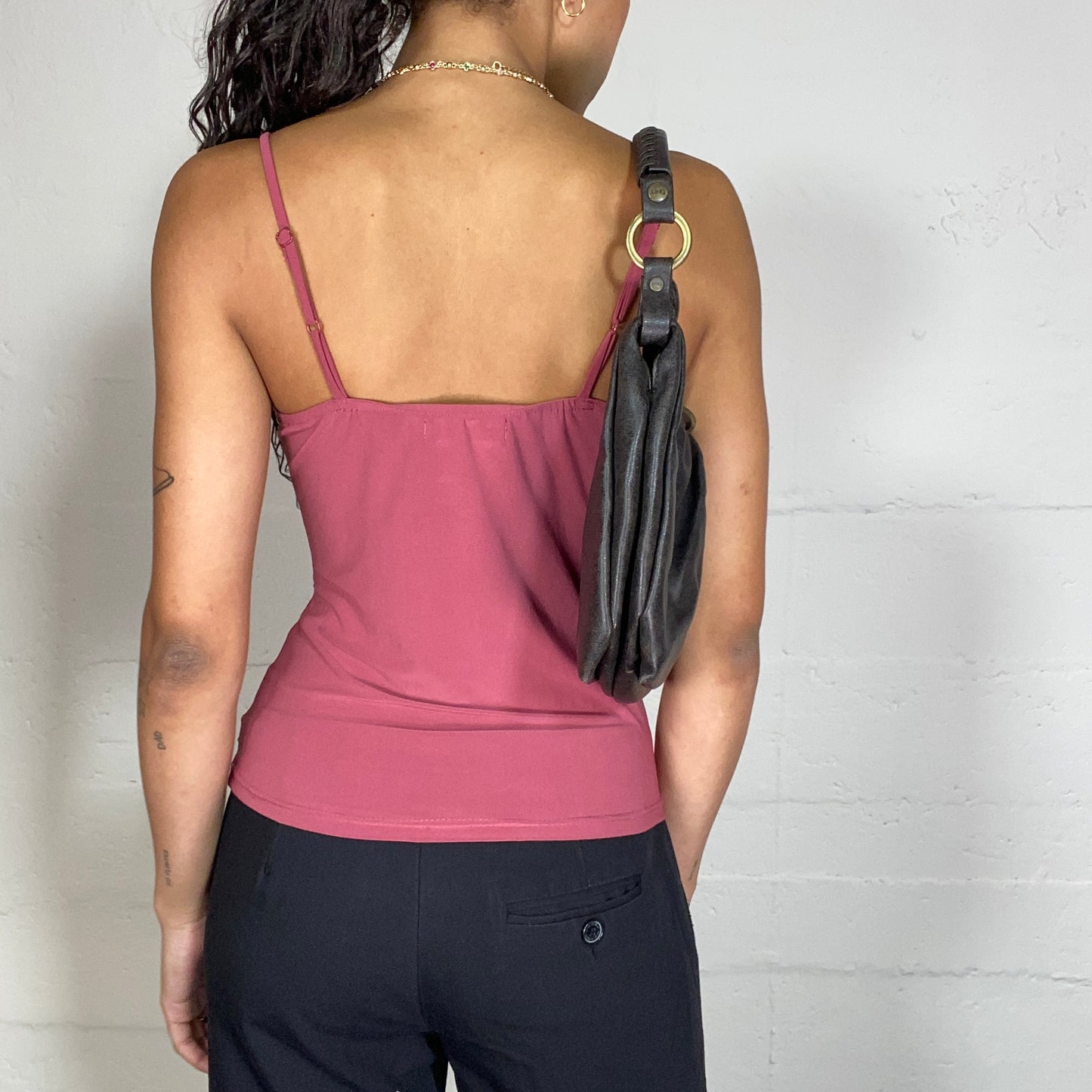Vintage 2000's Classic Washed Red Ruffle Cami Top (S/M)