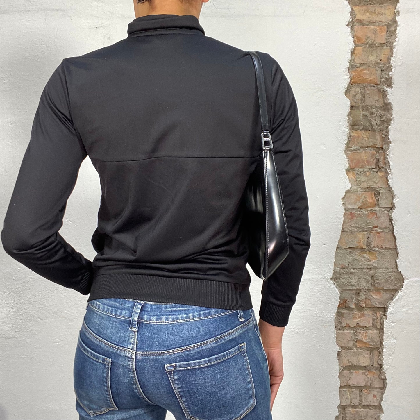 Vintage 2000's Adidas Black and White Zip Up Sweater (XS)