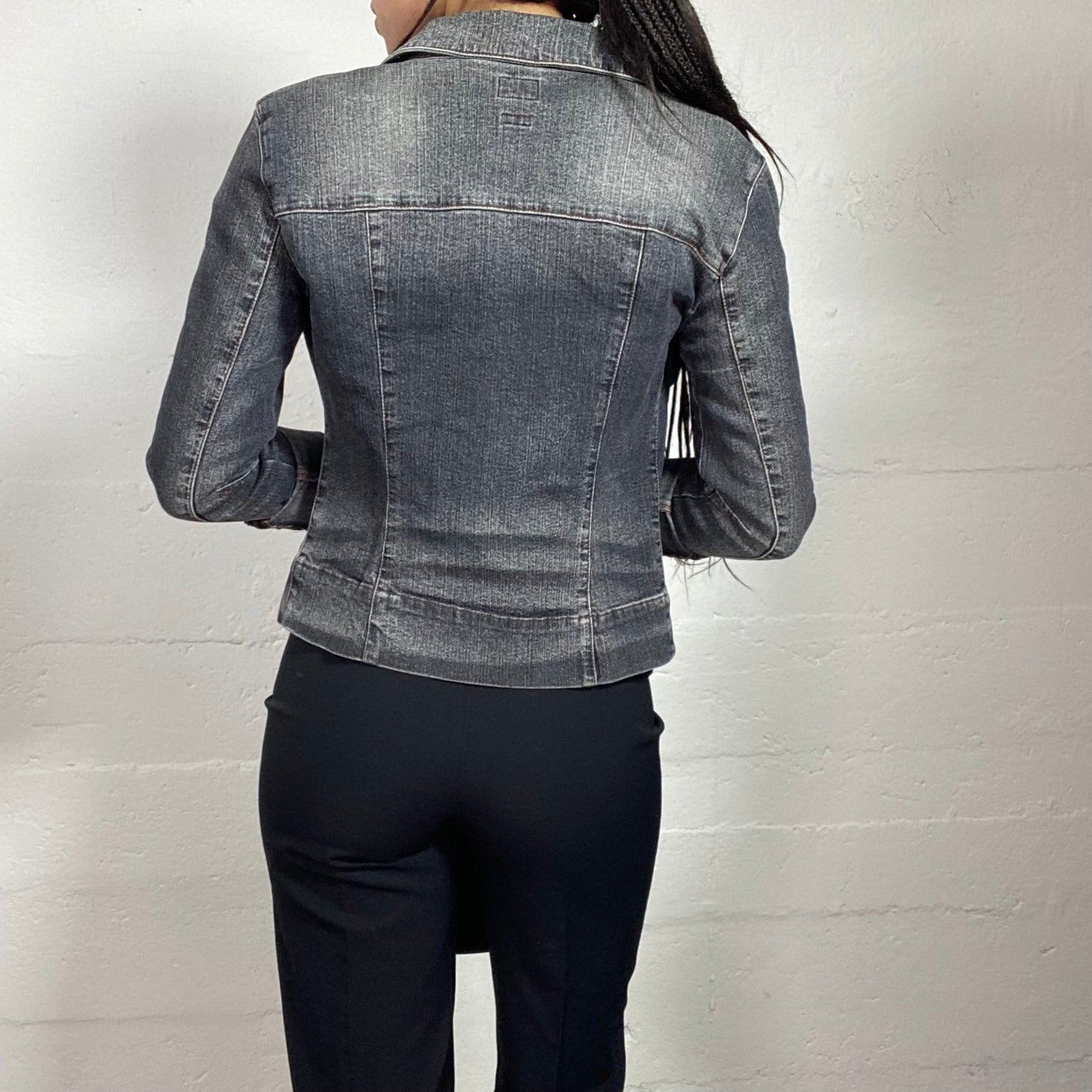 Vintage 2000's Miss Sixty Archive Dark Wash Denim Jacket with Zipper (S)