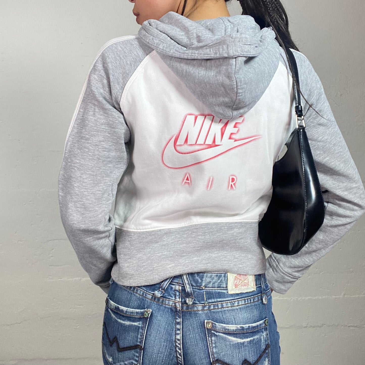 Vintage 2000's Nike Sporty White Zip Up Jacket with Red Laser Back Brand Print (M)