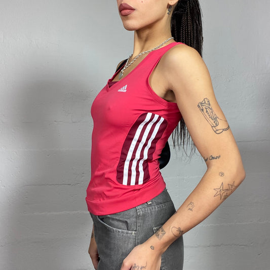 Vintage 2000's Adidas Sporty Top with White Brand Logo Detail (S)