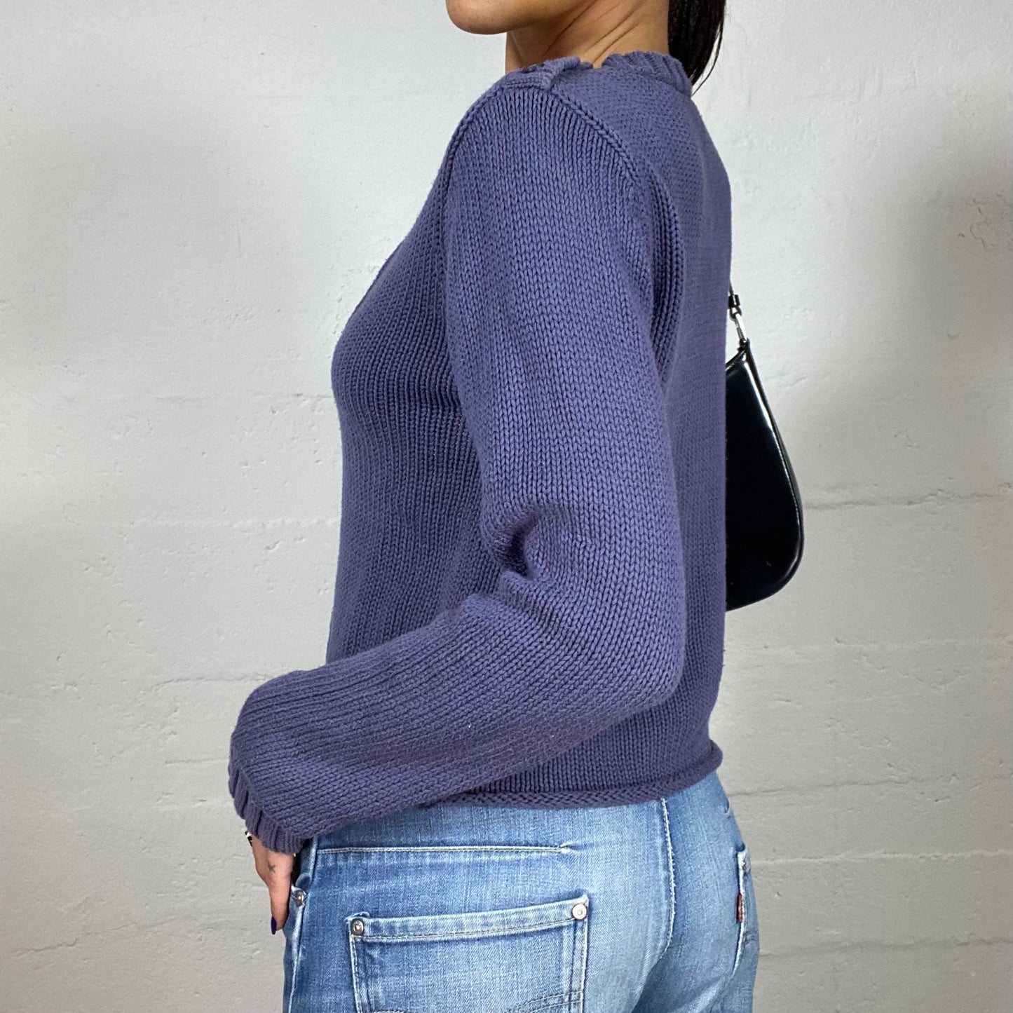 Vintage 90's Pepe Jeans Blue Pullover with UK Flag Brand Embroidery Print (M)