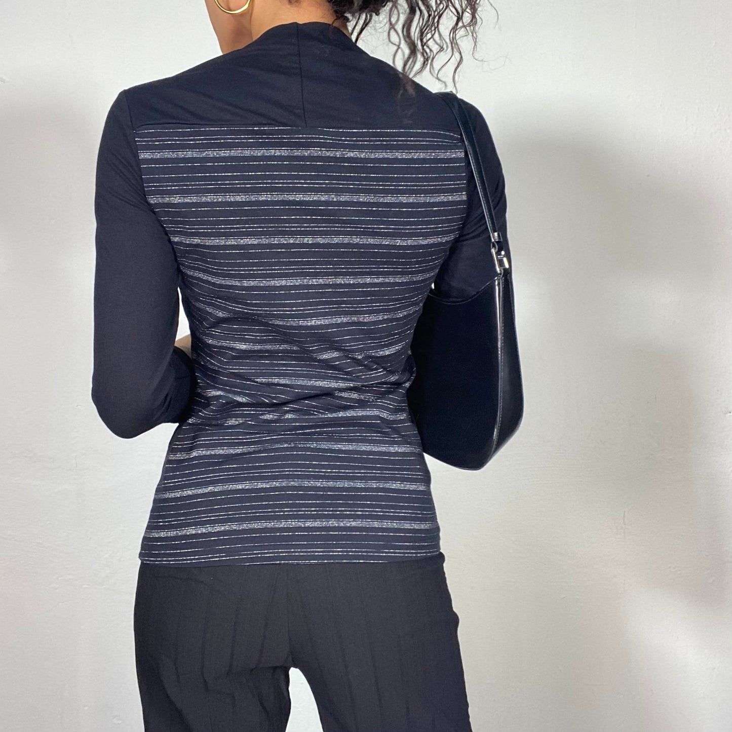 Vintage 2000's Downtown Navy Blue Longsleeve Top with Layered Bolero (S)