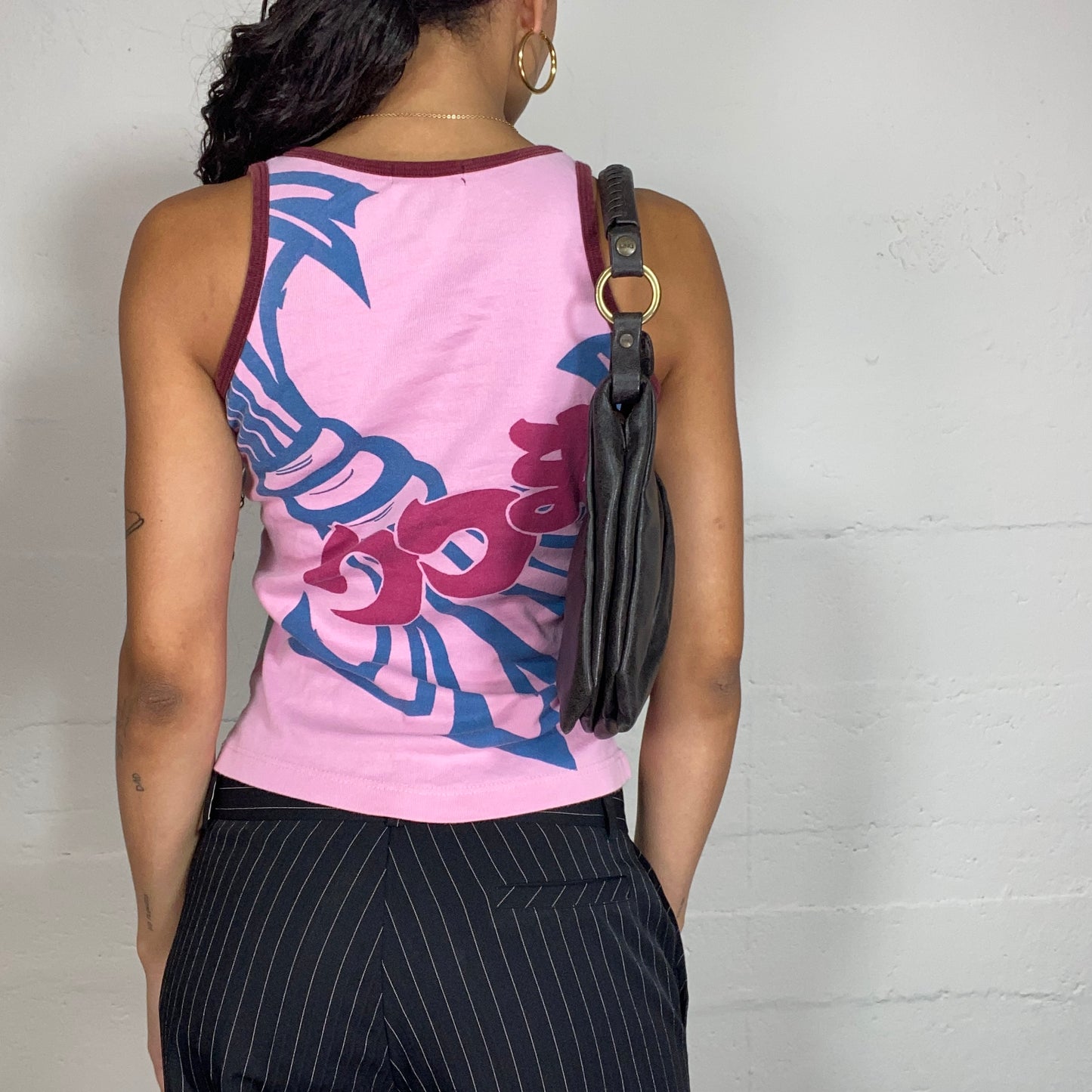 Vintage 2000's Funky Custo Turquoise Tank Top Ethnic Print (S)