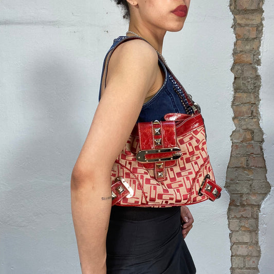 Vintage 2000's Guess Red Shoulder Bag with Silver Hardware