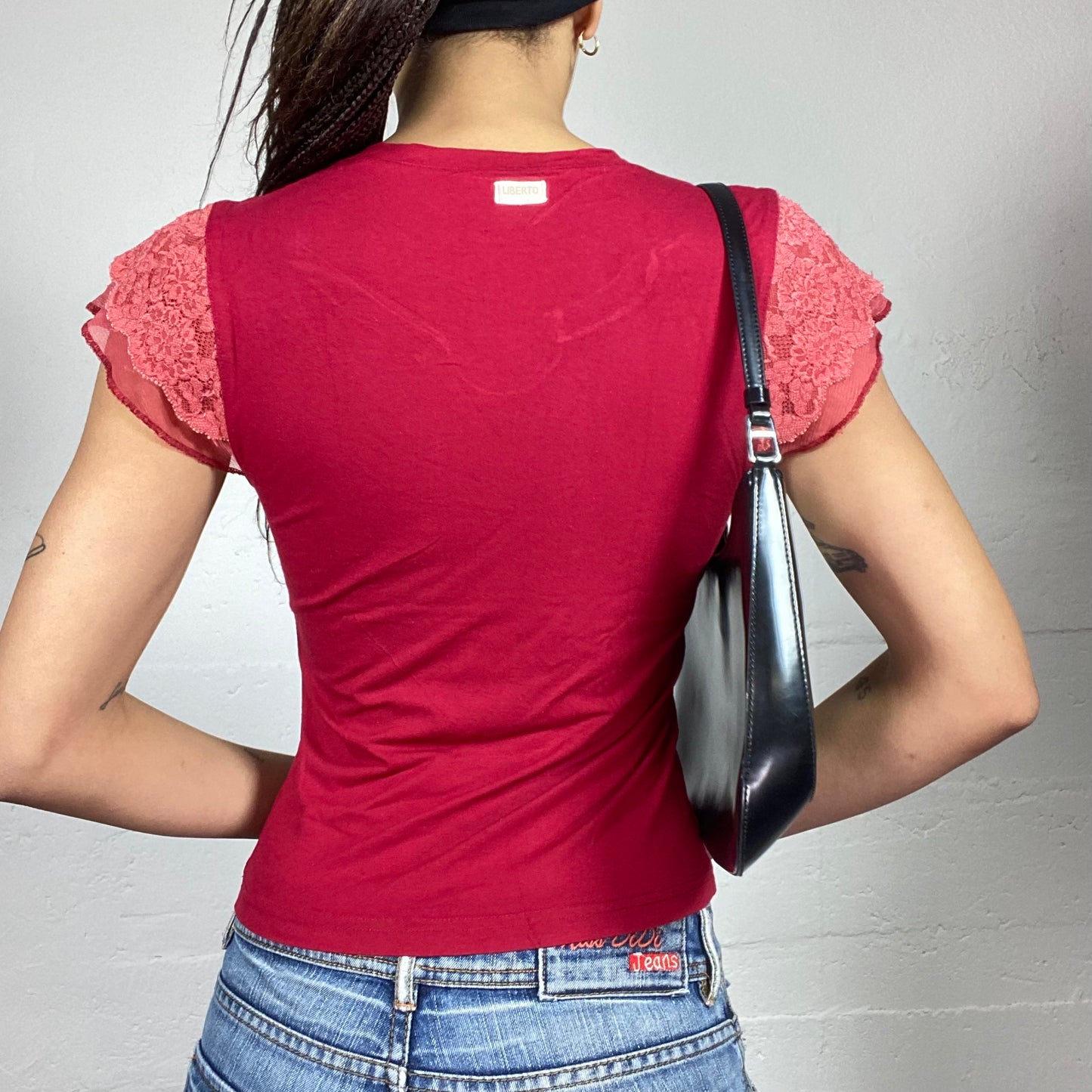 Vintage 2000's Indie Red Top with Cherubs Announcement Print (S)