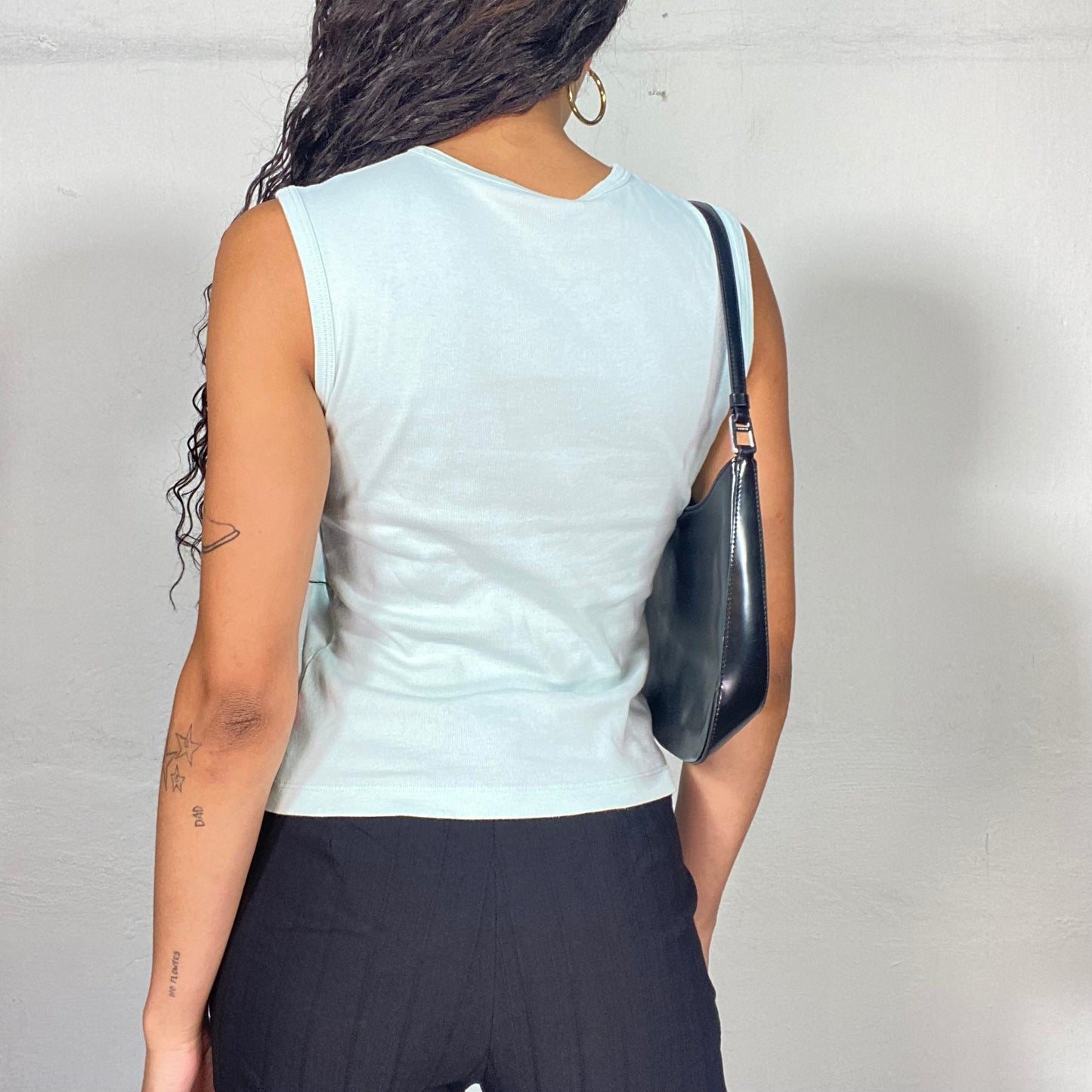 Vintage 2000's Converse Sporty Baby Blue Tank with All Star Print (S)