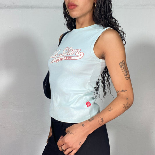 Vintage 2000's Converse Sporty Baby Blue Tank with All Star Print (S)