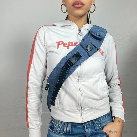 Vintage 2000's Kipling Downtown Girl Blue Messenger Crossbody Maxi Bag