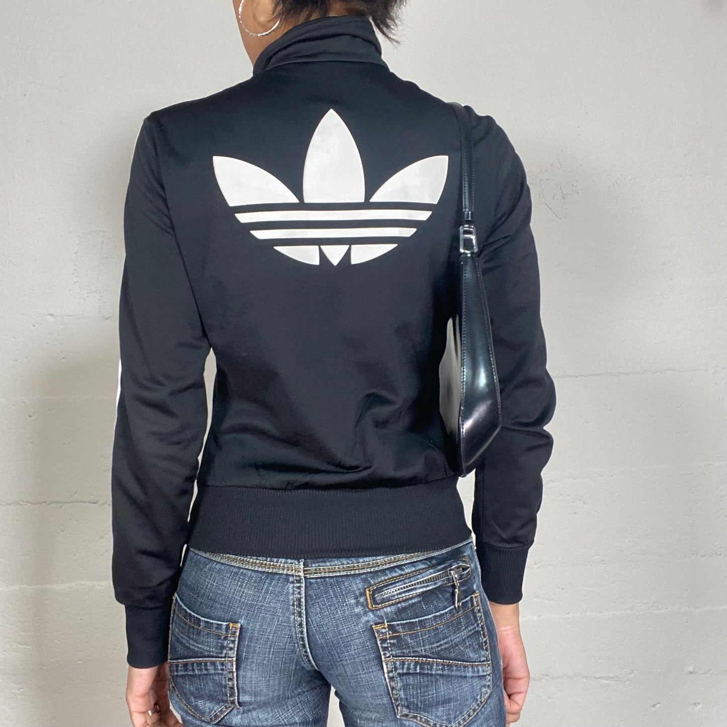 Vintage 2000's Adidas Black and White Zip Up Sweater (XS)