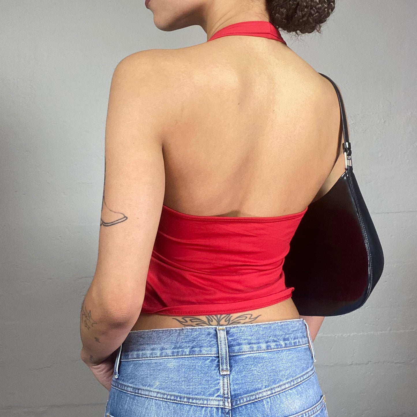 Vintage 2000's Clubwear Red Neckholder Top (S/M)