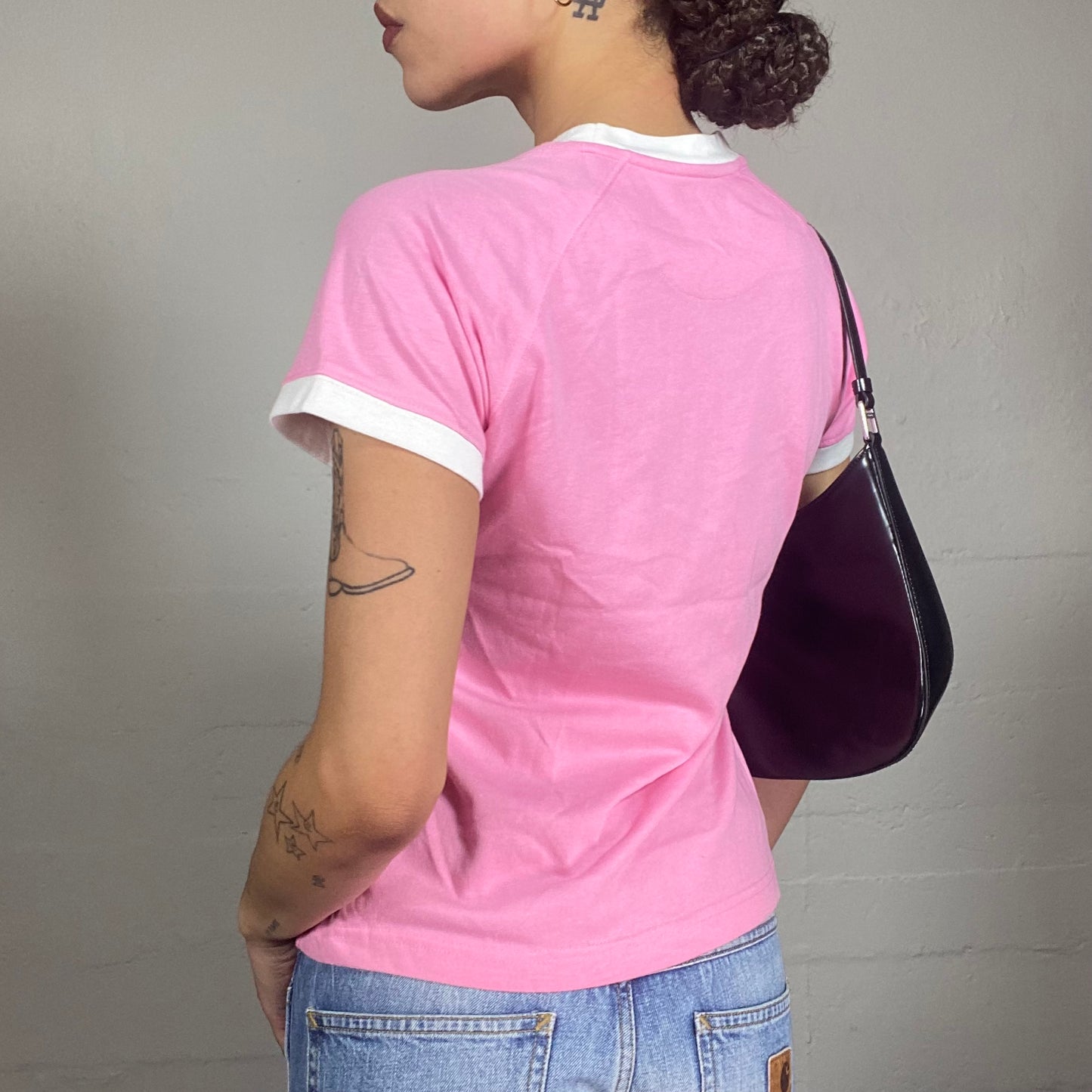 Vintage 2000's Reebok Sporty Pink Top with Brand Print (S/M)