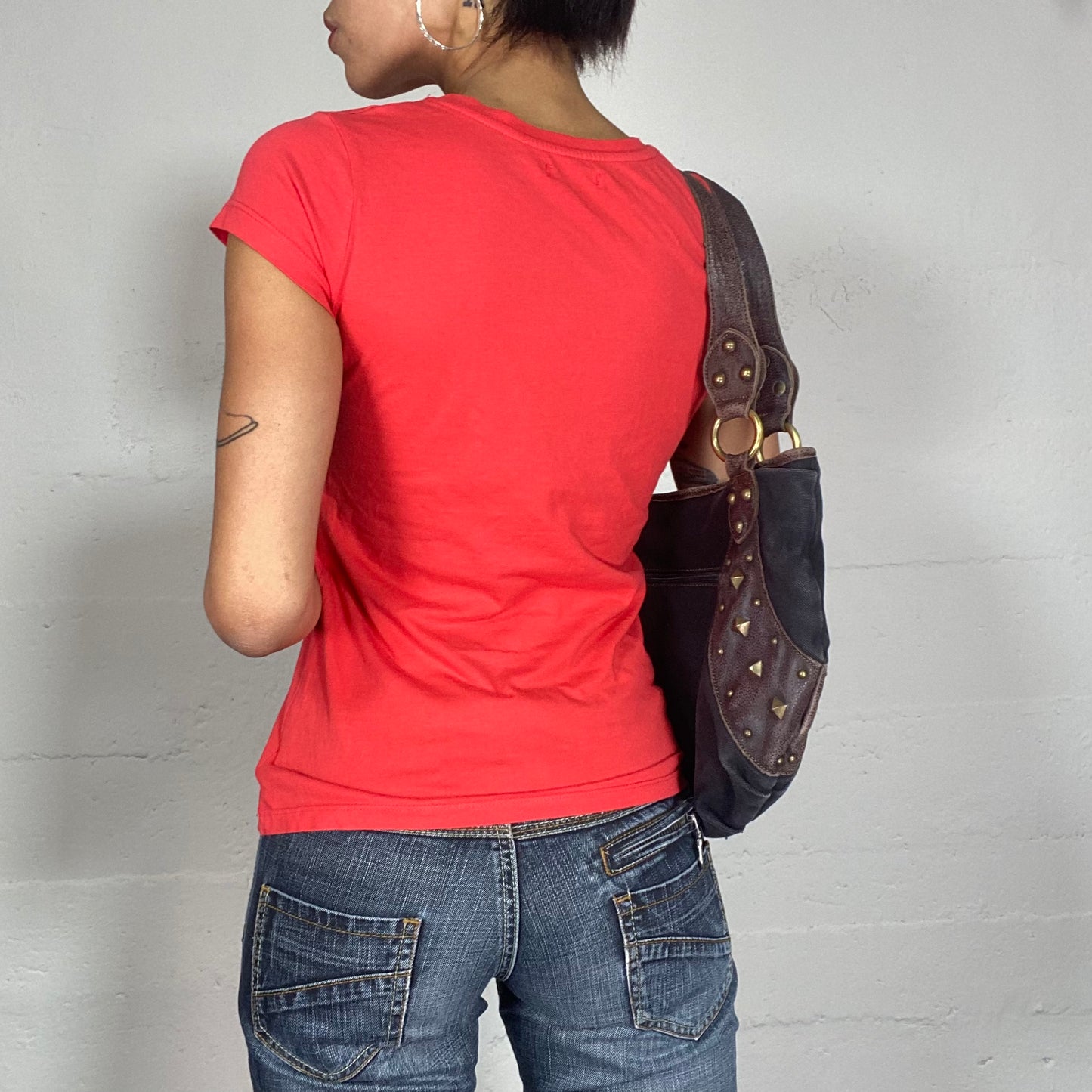 Vintage 2010's Cute Disney Red Top with Italian Milano Vintage Minnie Print (S)