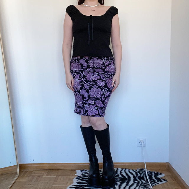 Vintage 90's Witchy Goth Mesh Midi Skirt (38 EU / UK 10)