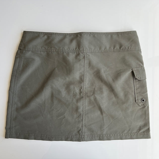 Vintage 90's Techwear Khaki Cargo Mini Skirt (38 EU / UK 10 / US 6)